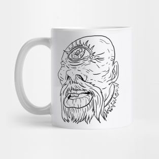 Cyclops Scary Monster Horror Black Lineart Mug